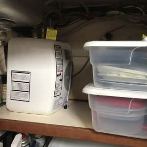 New Water Heater installation under sink.