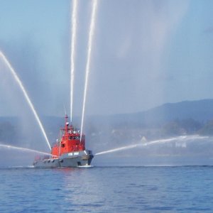 Fire boat display at Victoria, BC Navey Days 2006, in the Inner Harbour