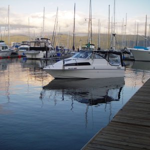 Julie Anne, a 22ft Bayliner, with tons of modifications inside, and our very good friends that we often travel with.