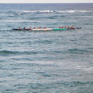 Canoe races of the north shore of Kaui.