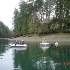 Rowing in Jarrell Cove
 Larry & Cathy (C-YA)
   Robbi (C-RUN)