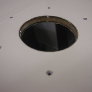 Exhaust 3" hole undercut and epoxied.