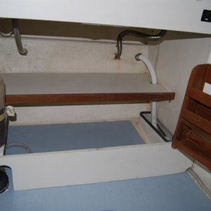 Cabinet and shelve under galley