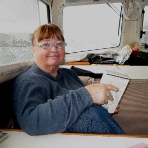 Patty in the Cabin Back at P Dock 1-17-11
