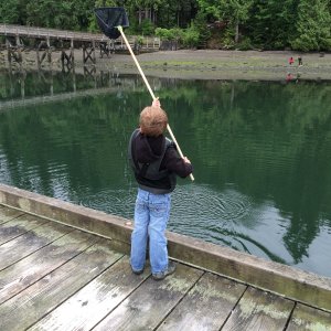 ben trying to catch something off teh docks