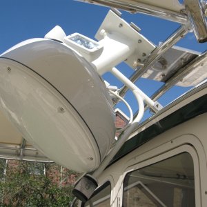 Folding radar mount side view