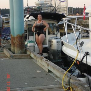 Susan is ready for a 
cold shower