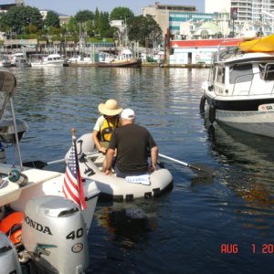 There goes Jan & Stacy
(C-CHANGE) trying out the
Alaskan Series dinghy
