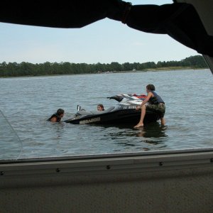 Sea Angel comes across 4 teenagers with a tow line around the drive assy.
The water temperature was 80 degrees F.