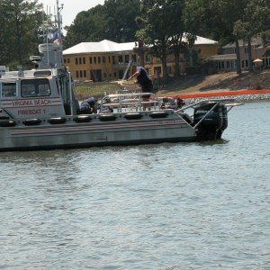 Va.Beach Fireboat #1 on scene with dewatering equipment, 4 teens transferred to Fireboat #1 and tows the jetski back to its home dock.
