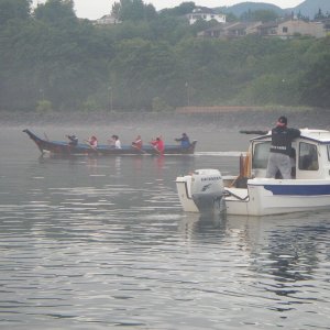 Departing from Port Angeles, early morning fog just thining.