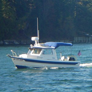 C-Voyager the "Stretch 16" which is now the infamous CD-18, coming into SBSP dock for the 07 CBGT. Concept, design and fabrication and piloted by "Oldgrowth Dave" completed in 07.