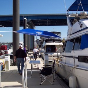 The fleet's in, 106 miles, 48 gallons, 2.2 mpg.  Not too shabby!