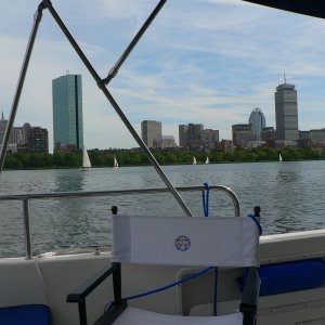 Boston skyline on Ma Belle's maiden voyage