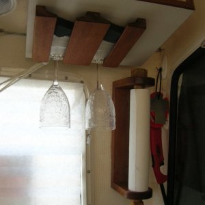 Custom wine glass rack & towel holder