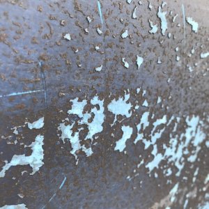 What remains of old bottom paint