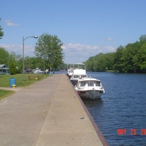 Seawall at Sylvan Beach, NY on Erie Canal