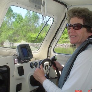 Kay at helm