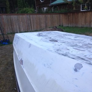 some repairs in progress, 1708 Biaxial cloth and epoxy