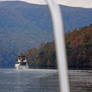 Overtaking another cruiser taking in the fall colors.