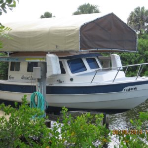Boat always stored on a covered lift