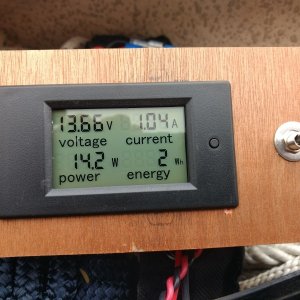 This shows AMPs going into the battery (toggle switch in up position). We are totally clouded over this afternoon so input is weak.