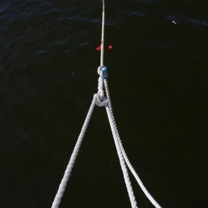 Rolling hitch to anchor rode