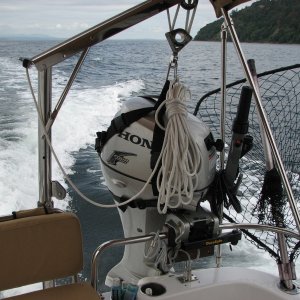 Hoist to move Honda (108 pounds) from Rail to Swim Step