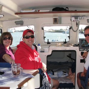 Smiling faces onboard Wild Blue