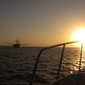 Shrimper in the sunset
