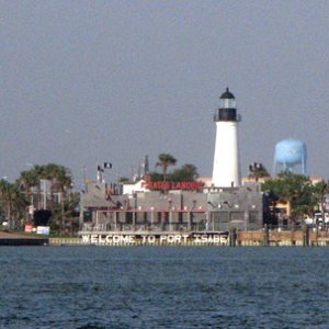 the lighthouse at Port Isabel