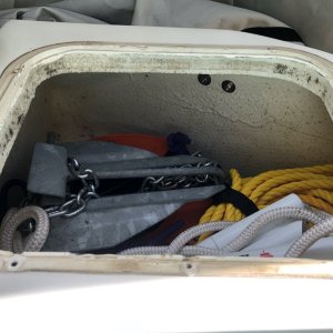 Port Hatch Cover Removed showing old seal