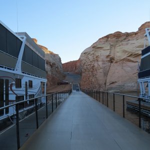 This was the boat ramp at Antelope Point, but now it is the only land access for the marina.