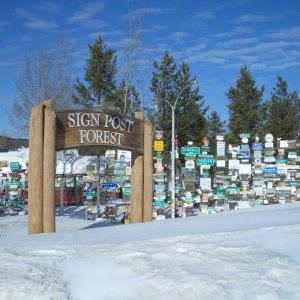 (catdogcat) Just had to stop and take some pics of the Watson Lake signs.  Theres allot of history behind these.