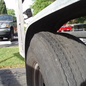 Dora Jean's tire woes, 3 of 4 tires developed blisters on way to Rio Vista.