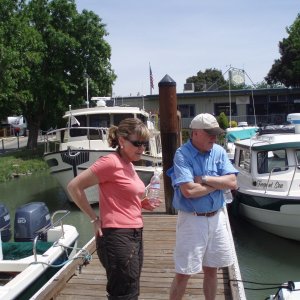 Kathy and Jim (Pounder) admiring the boats