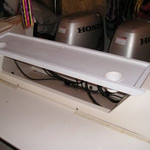 Shelf made with plastic wood with drink holders