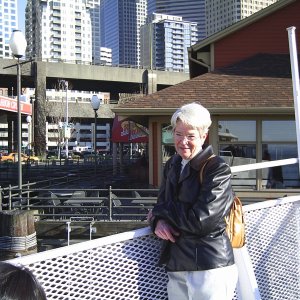 Brenda Byrd waiting on Mike with her Bailey's & coffee