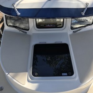 Added 12" stainless steel grab rails on brow.