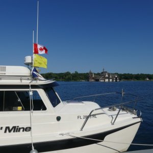 Bolt boat house closed, St L is up 4 feet above chart datum.