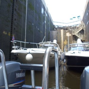 the Magma grill is on the boat rafted to us