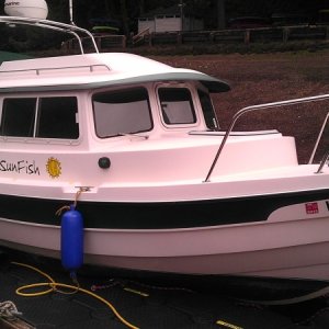 CD-22 High Top Cruiser, with Hi Top Bimini and Tall Radar Arch, New Lewmar Windlass - Re-powered 2+ yrs ago w New Honda 90 HP, less than 225 hrs. Boat set up by Les, Carl, Kathy at EQ Marine.