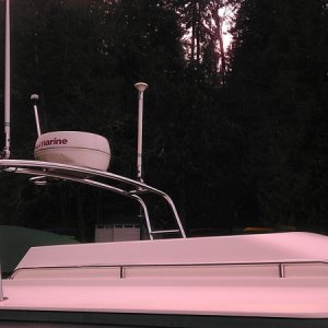 High Top Cabin, with Tall Radar Arch & LED Anchor Light