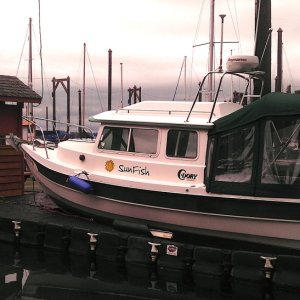 CDory 22 Classic On a Jet Dock   - drive on - z-pulley system & winch back boat till stern in water, then power off.
