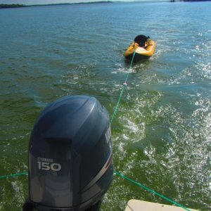 towing 12 ft Hobie Inflatable (too long for easy C dory use)