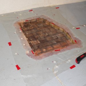 I masked off the surrounding area and coated the repair area with penetrating epoxy.