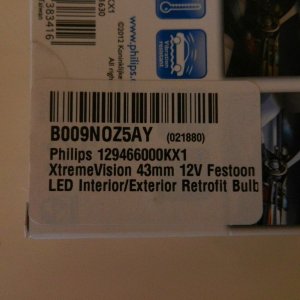 Festoon bulb part number