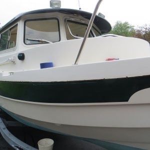 Rub rail off starboard side