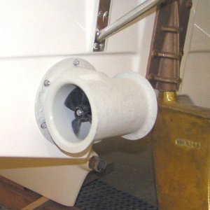 (Pat Anderson) Stern thruster on C-Ranger R25 white hull 1-20-06