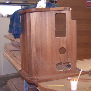 (Pat Anderson) C-Ranger R25 helm station being readied for electrical panel installation 1-20-06